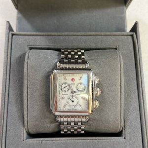 Michele Deco Diamond Stainless Steel Watch